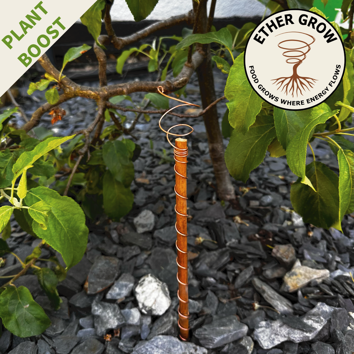 L - 24” / 60cm Ether-Grow Antenna Solid 100% Copper & Real Bamboo