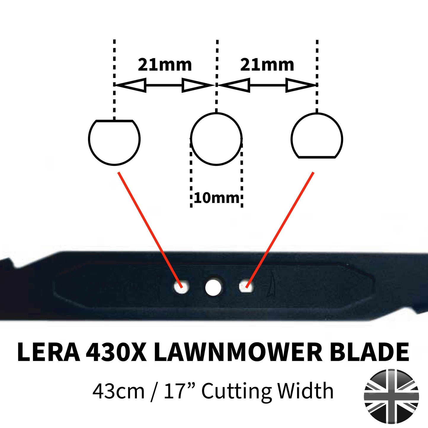 LERA430X Blade: TriMower SMJ430 Lawnmower Blade: 43cm/17”