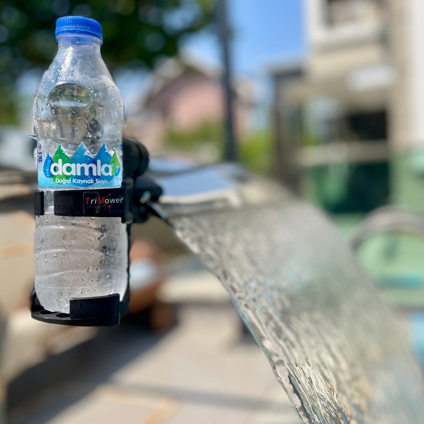 TriMower Bottle Drink Holder: Push Button Fix