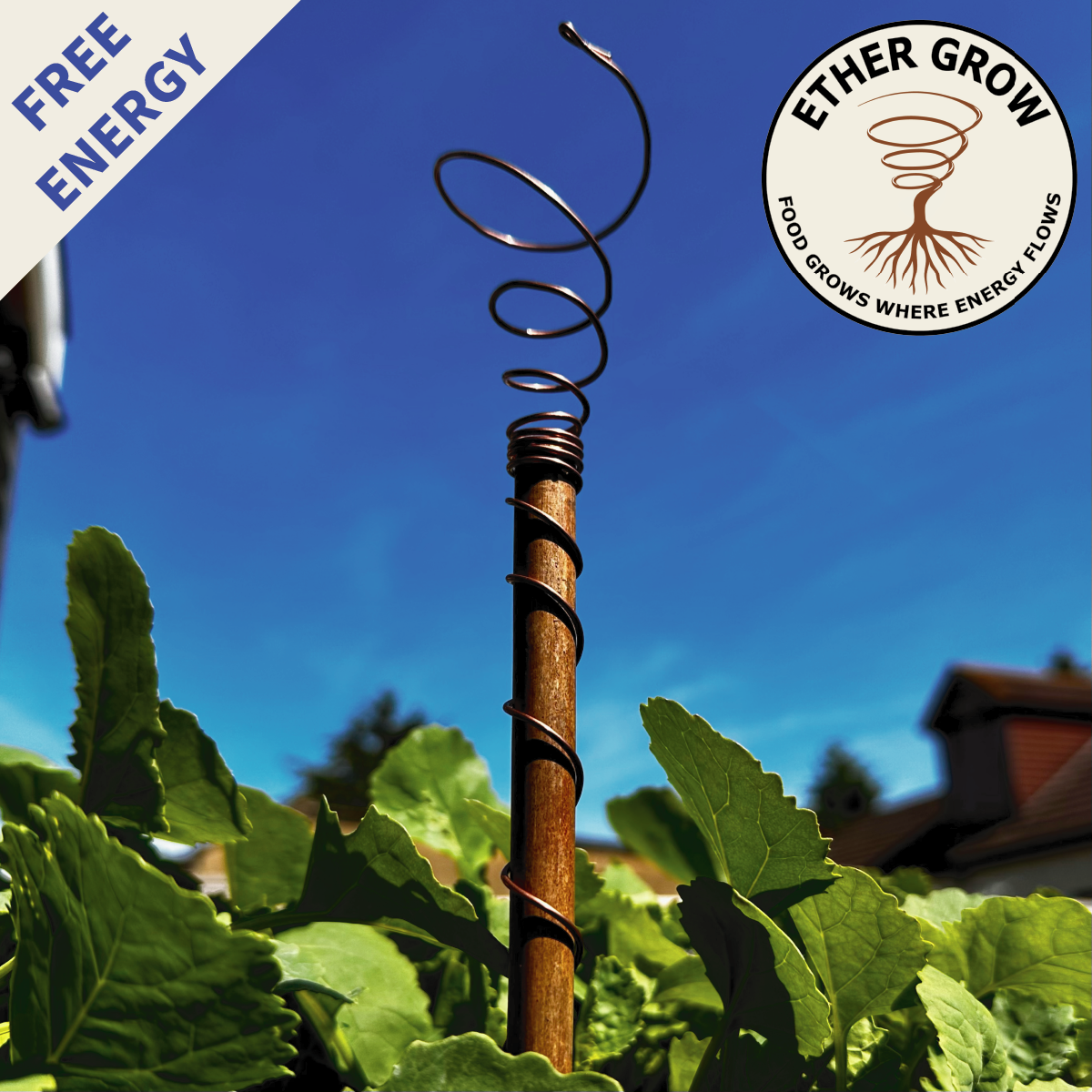 M - 18” / 45cm Ether-Grow Antenna Solid 100% Copper & Real Bamboo