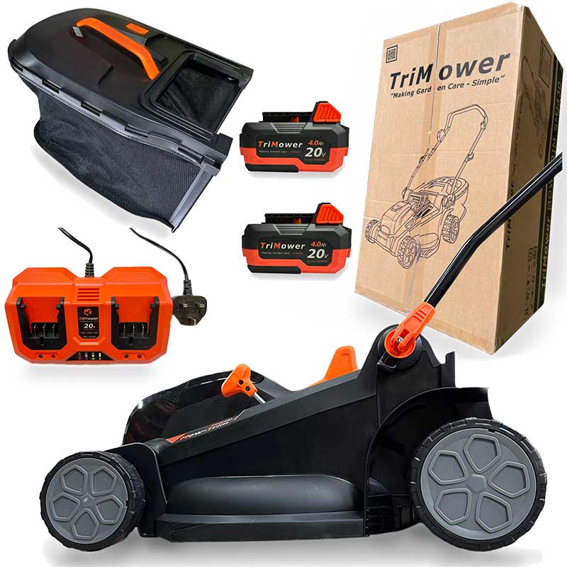 TriMower SMJ430 Lawnmower: 40v Cordless Mower - 2Ah 30minute - 43cm 17”