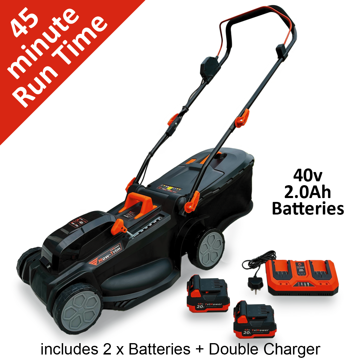 *REFURBISHED* TriMower SMJ430 Lawnmower: 40v Cordless Mower - 2Ah 45minute - 43cm 17”